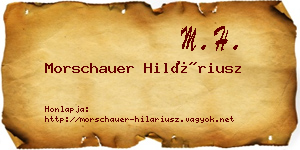 Morschauer Hiláriusz névjegykártya